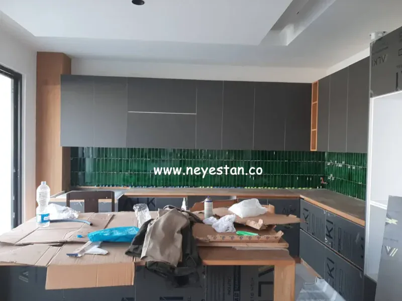 کاشی بین کابینت مترویی سبز 