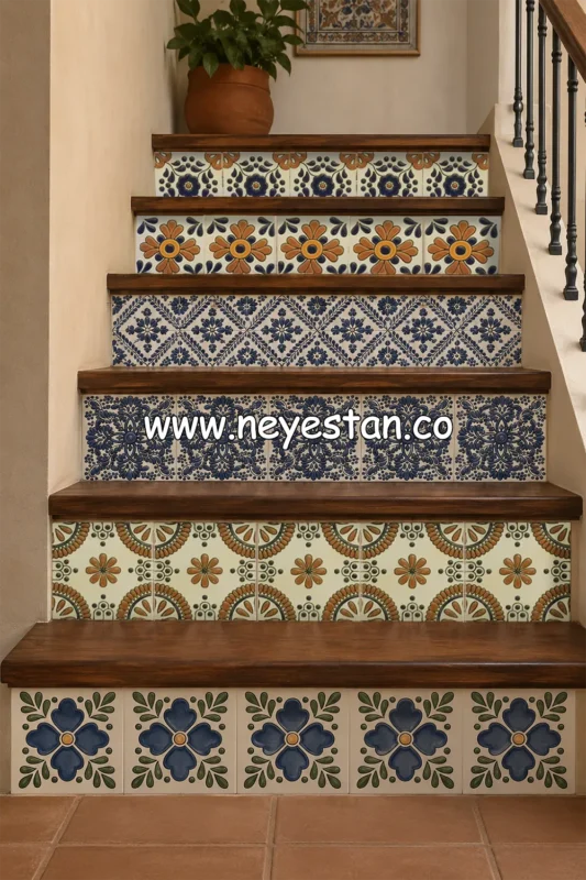 کاشی هفت رنگی زیر بله 