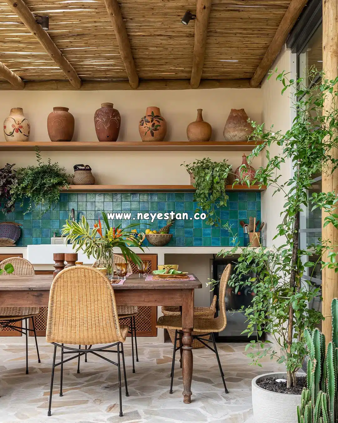 خشت دست ساز بین کابینت 