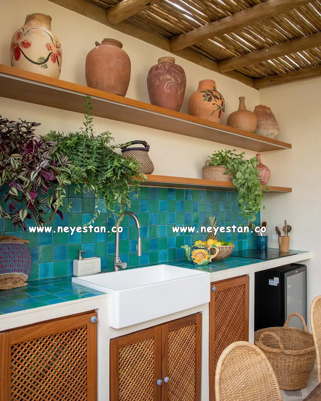 خشت دست ساز بین کابینت روستیک بین کابینت 