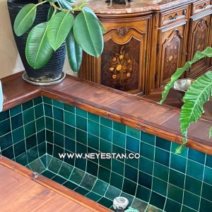 حوض خانه کاشی با کاشی سبز
